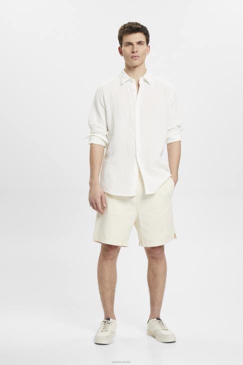 Shirts Off White Men Esprit Sustainable cotton muslin shirt V48Z755