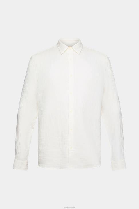 Shirts Off White Men Esprit Sustainable cotton muslin shirt V48Z755