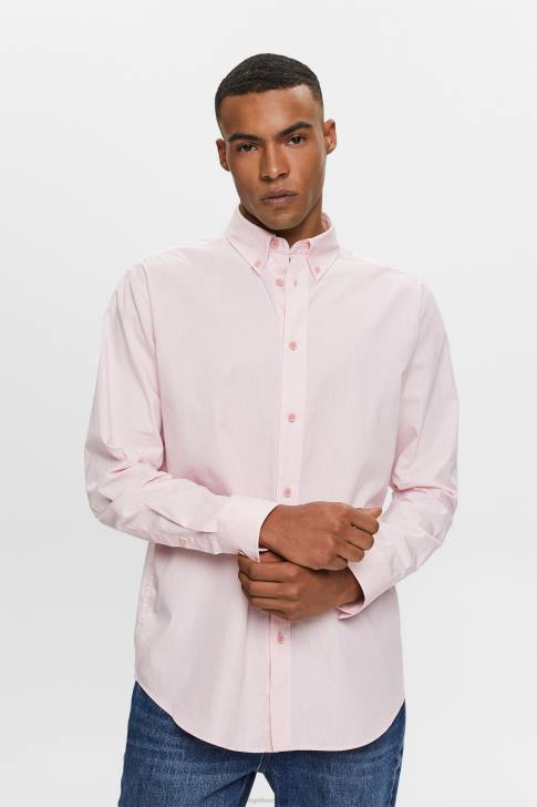 Shirts Old Pink Men Esprit Cotton Poplin Shirt V48Z577