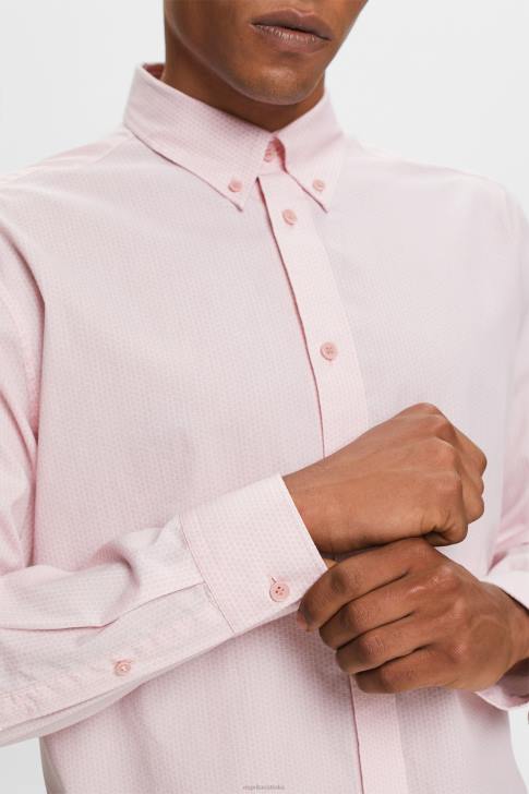 Shirts Old Pink Men Esprit Cotton Poplin Shirt V48Z577