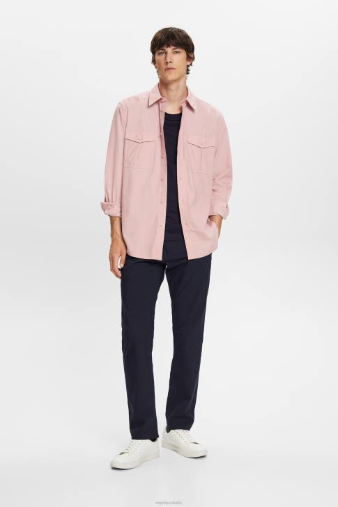 Shirts Old Pink Men Esprit Utility shirt, 100% cotton V48Z573
