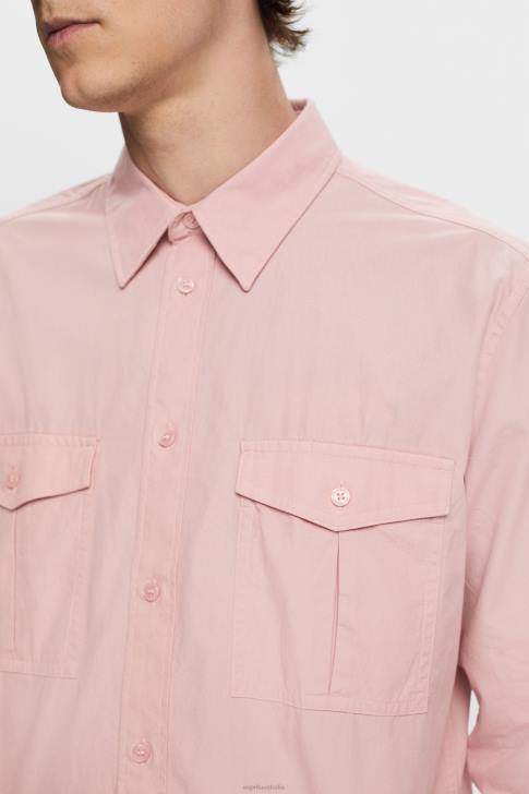 Shirts Old Pink Men Esprit Utility shirt, 100% cotton V48Z573