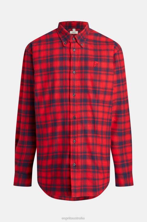 Shirts Red Men Esprit Plaid flannel shirt V48Z792