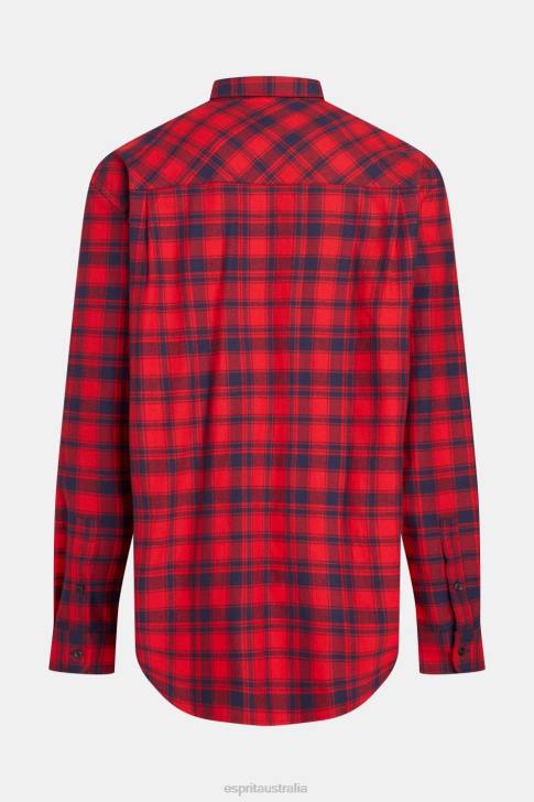 Shirts Red Men Esprit Plaid flannel shirt V48Z792