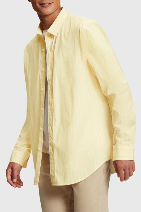 Shirts Sunflower Yellow Men Esprit Relaxed fit striped poplin shirt V48Z798