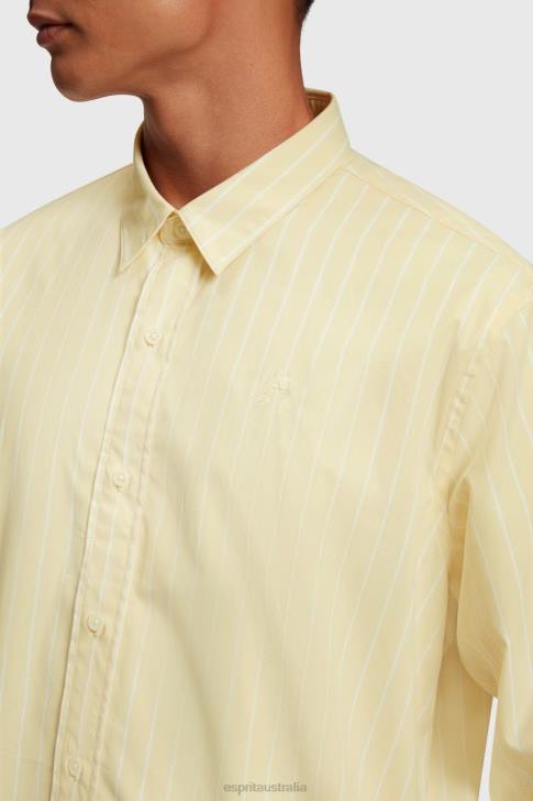 Shirts Sunflower Yellow Men Esprit Relaxed fit striped poplin shirt V48Z798
