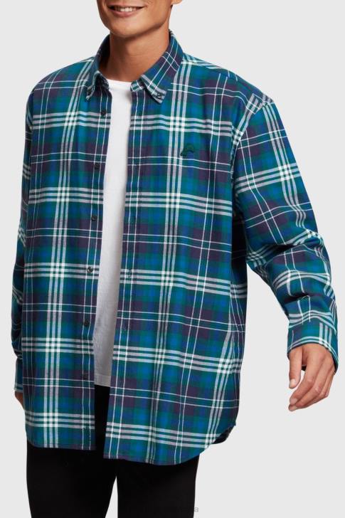 Shirts Teal Blue Men Esprit Plaid flannel shirt V48Z794