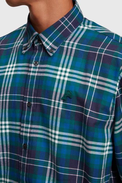 Shirts Teal Blue Men Esprit Plaid flannel shirt V48Z794