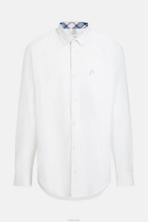 Shirts White Men Esprit Regular fit oxford shirt V48Z799