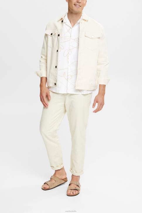 Shirts White Men Esprit Shirt with a pattern V48Z909