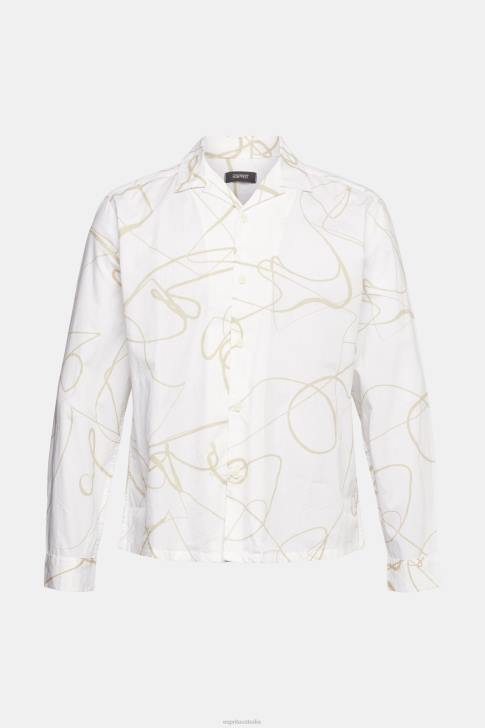 Shirts White Men Esprit Shirt with a pattern V48Z909