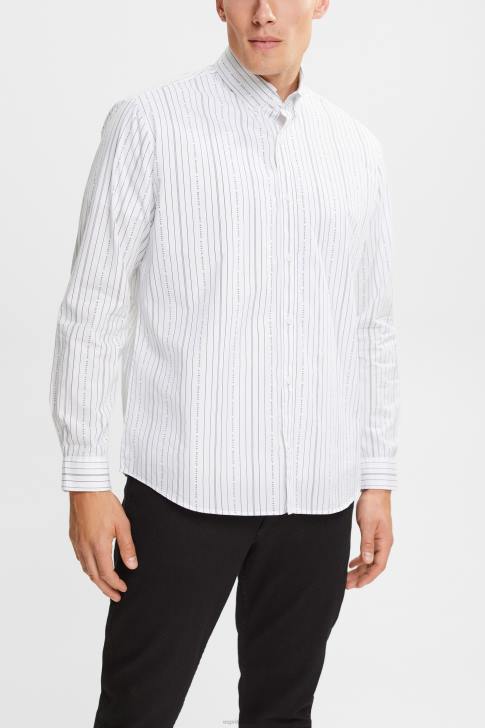 Shirts White Men Esprit Shirt with striped pattern V48Z911