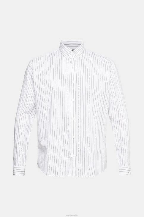 Shirts White Men Esprit Shirt with striped pattern V48Z911