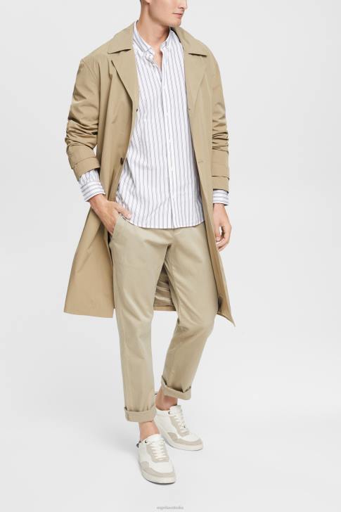 Shirts White Men Esprit Striped button down shirt V48Z884