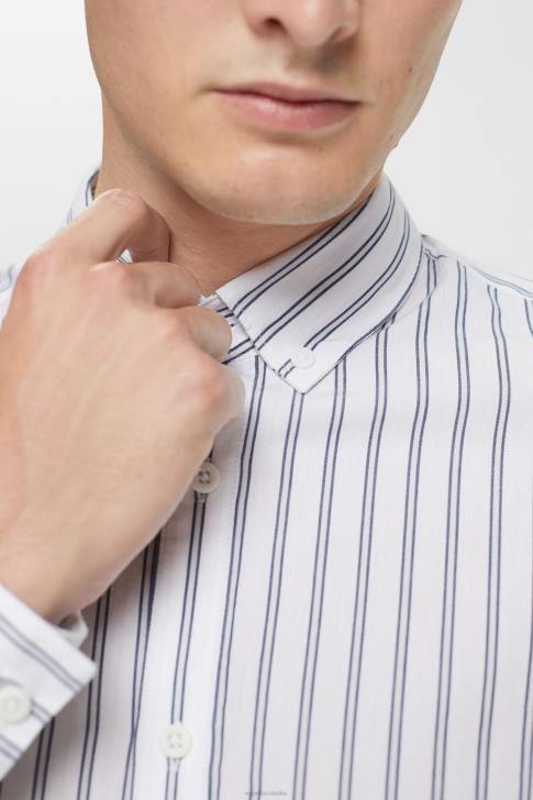 Shirts White Men Esprit Striped button down shirt V48Z884