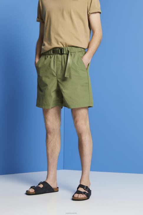 Shorts Olive Men Esprit Shorts with integrated belt V48Z672