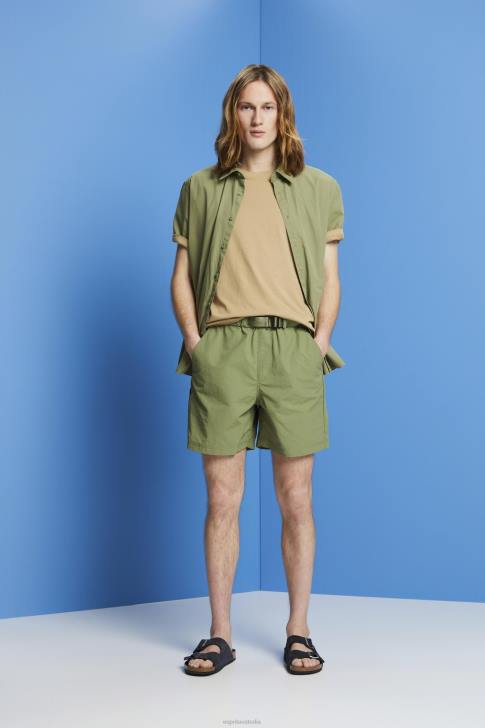 Shorts Olive Men Esprit Shorts with integrated belt V48Z672