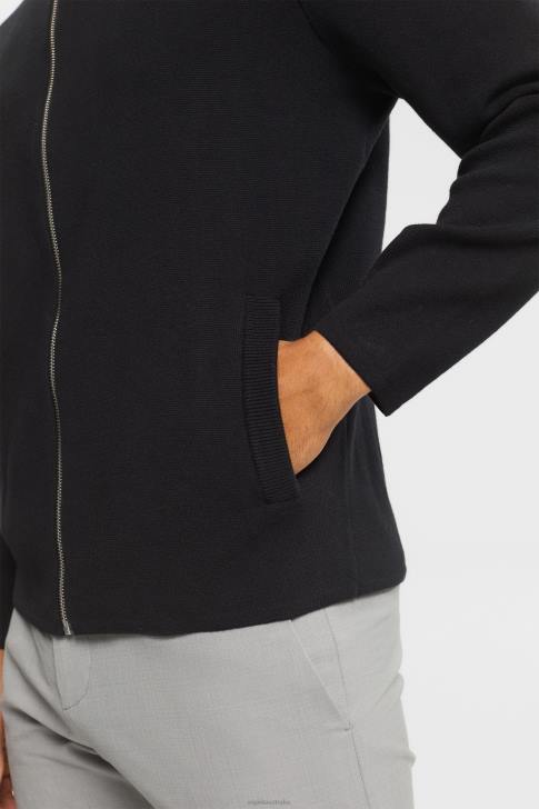 Sweaters Black Men Esprit Cardigan with zip V48Z921