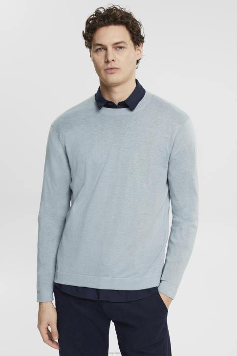 Sweaters Grey Blue Men Esprit Fine knit jumper V48Z685