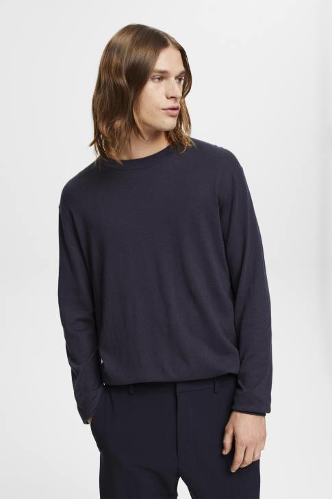 Sweaters Navy Men Esprit Fine knit jumper V48Z684
