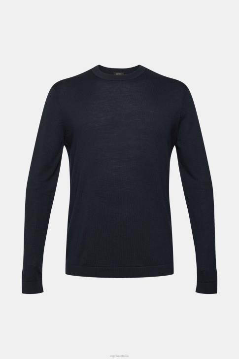 Sweaters Navy Men Esprit Knitted wool sweater V48Z904