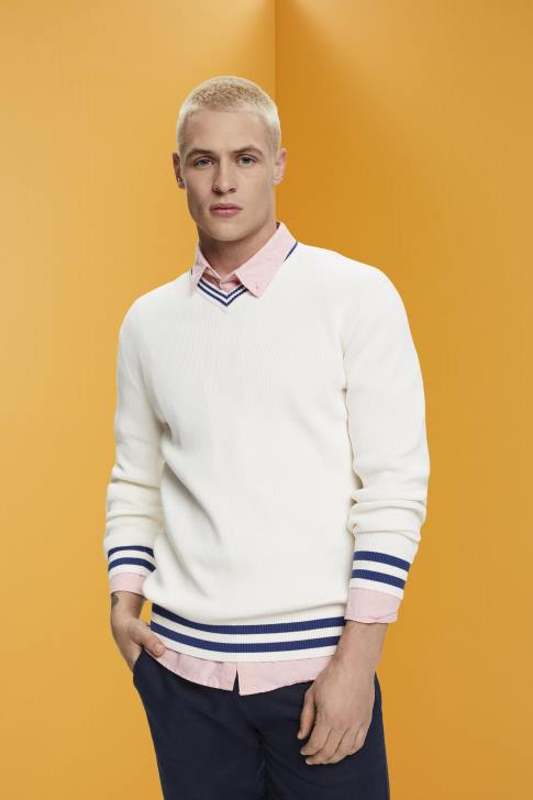 Sweaters Off White Men Esprit V-neck sustainable cotton jumper V48Z725