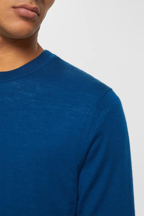 Sweaters Petrol Blue Men Esprit Knitted wool sweater V48Z905