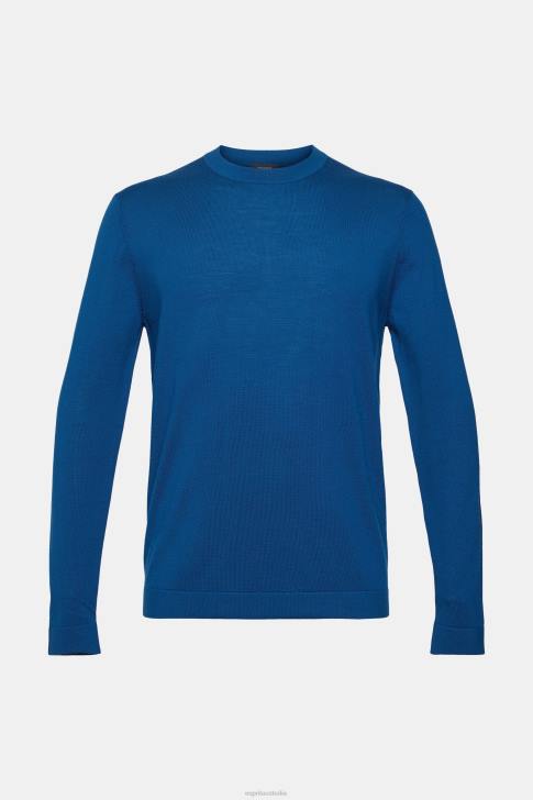 Sweaters Petrol Blue Men Esprit Knitted wool sweater V48Z905