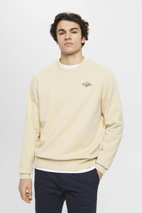 Sweatshirts & Hoodies Beige Men Esprit Sweatshirt with logo print on the back V48Z645