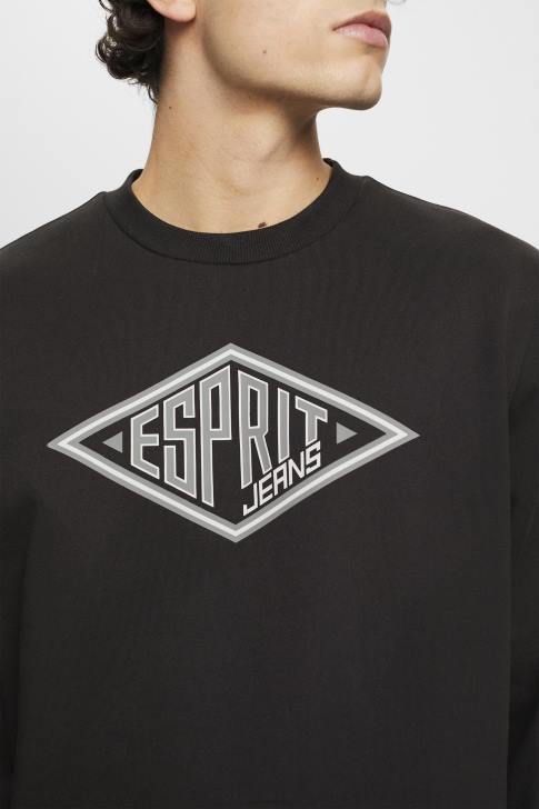 Sweatshirts & Hoodies Black Men Esprit Logo print sweatshirt V48Z653