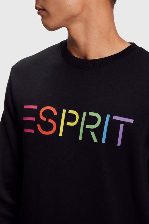 Sweatshirts & Hoodies Black Men Esprit Logo print sweatshirt V48Z868