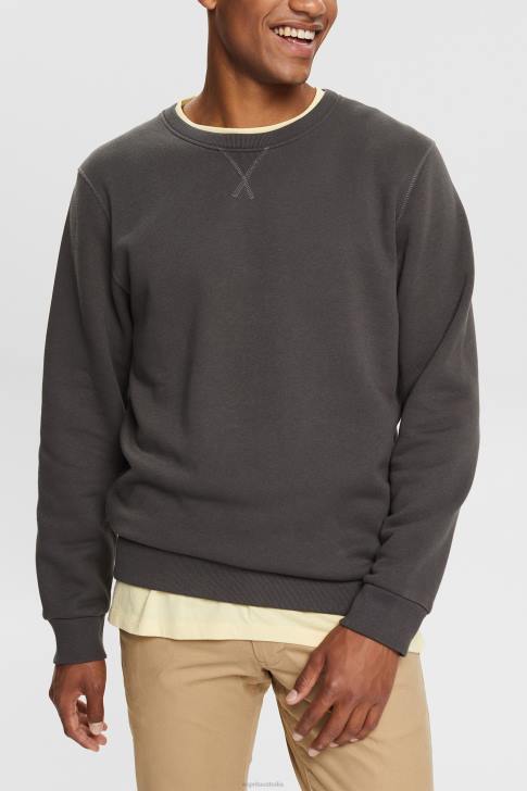 Sweatshirts & Hoodies Black Men Esprit Sustainable crew neck sweatshirt V48Z935
