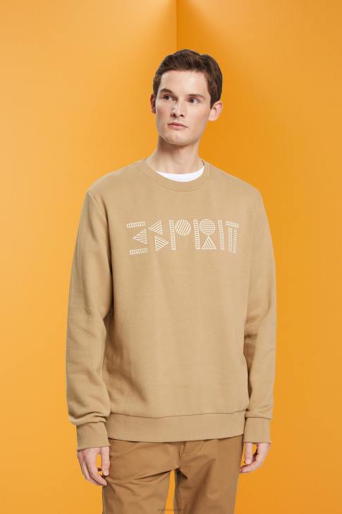 Sweatshirts & Hoodies Khaki Beige Men Esprit Sweatshirt with logo print V48Z852