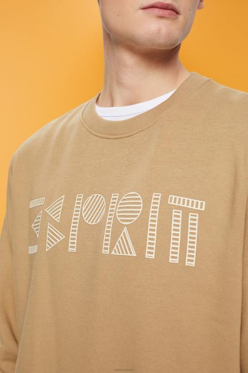 Sweatshirts & Hoodies Khaki Beige Men Esprit Sweatshirt with logo print V48Z852