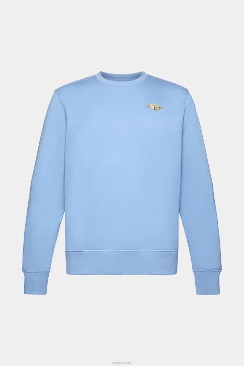 Sweatshirts & Hoodies Light Blue Lavender Men Esprit Sweatshirt with logo print on the back V48Z647
