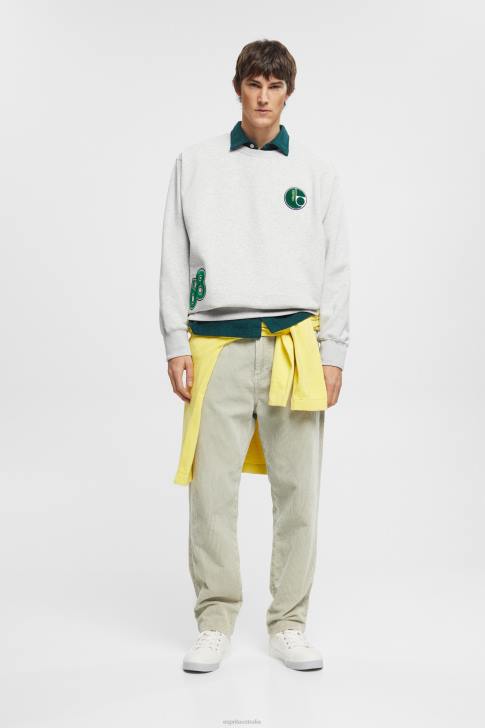 Sweatshirts & Hoodies Light Grey Men Esprit Varsity patch sweatshirt V48Z808