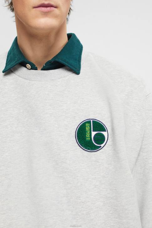 Sweatshirts & Hoodies Light Grey Men Esprit Varsity patch sweatshirt V48Z808