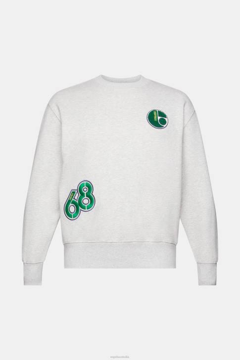 Sweatshirts & Hoodies Light Grey Men Esprit Varsity patch sweatshirt V48Z808