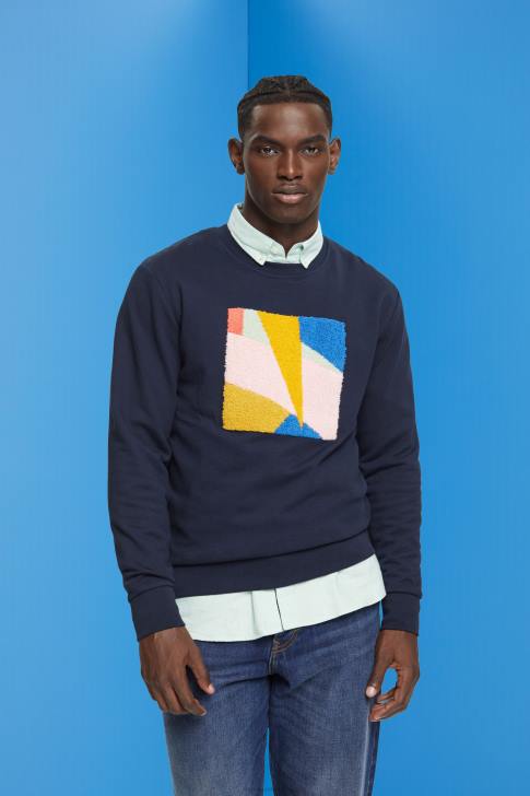 Sweatshirts & Hoodies Navy Men Esprit Applique sweatshirt V48Z882