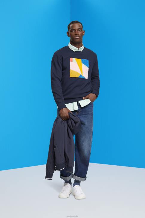 Sweatshirts & Hoodies Navy Men Esprit Applique sweatshirt V48Z882