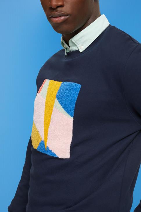 Sweatshirts & Hoodies Navy Men Esprit Applique sweatshirt V48Z882