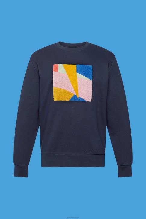 Sweatshirts & Hoodies Navy Men Esprit Applique sweatshirt V48Z882