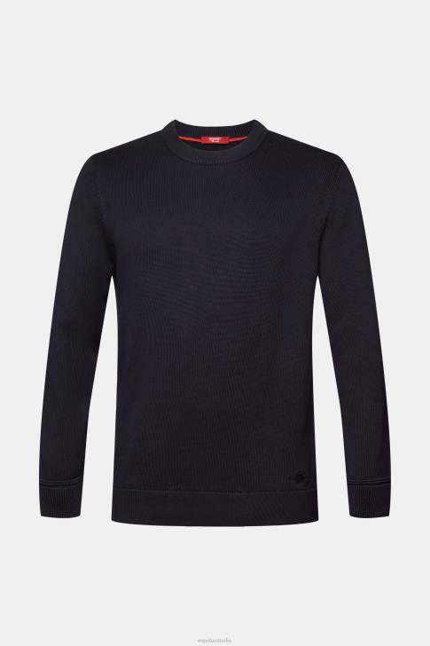 Sweatshirts & Hoodies Navy Men Esprit Cotton Crewneck Sweatshirt V48Z579