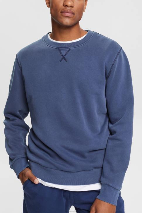 Sweatshirts & Hoodies Navy Men Esprit Sustainable crew neck sweatshirt V48Z936