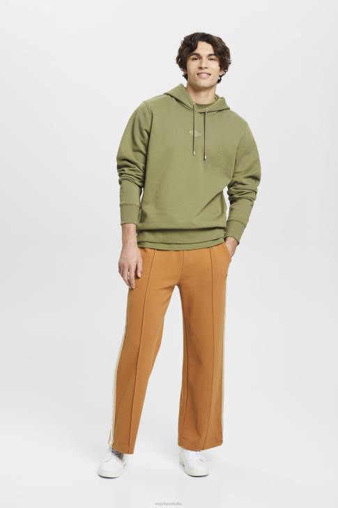 Sweatshirts & Hoodies Olive Men Esprit Hoodie with logo chest print V48Z640