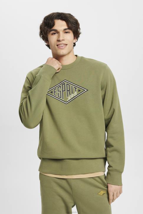 Sweatshirts & Hoodies Olive Men Esprit Logo print sweatshirt V48Z656