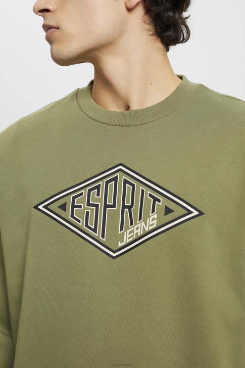 Sweatshirts & Hoodies Olive Men Esprit Logo print sweatshirt V48Z656