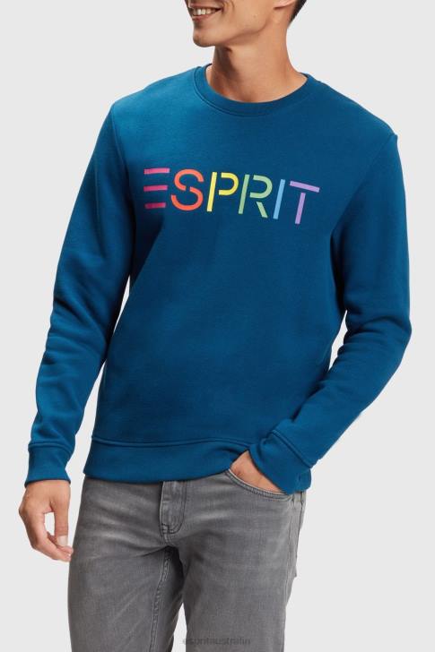 Sweatshirts & Hoodies Petrol Blue Men Esprit Logo print sweatshirt V48Z869