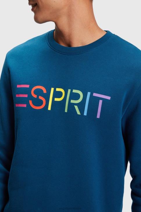 Sweatshirts & Hoodies Petrol Blue Men Esprit Logo print sweatshirt V48Z869
