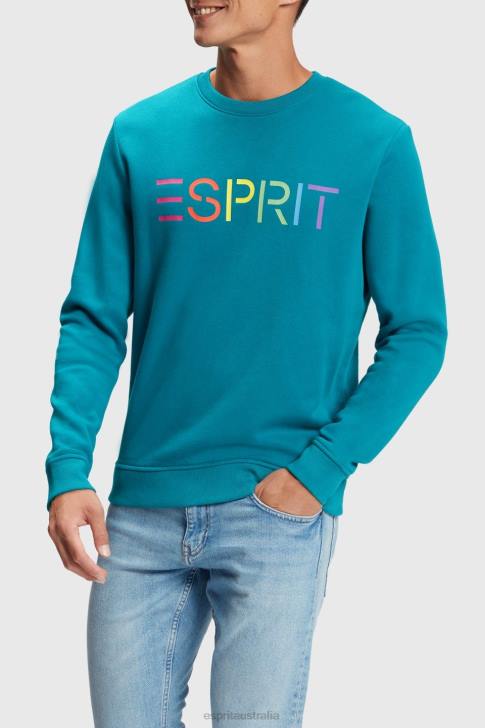 Sweatshirts & Hoodies Teal Blue Men Esprit Logo print sweatshirt V48Z870